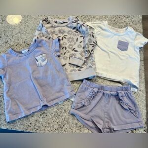 Petit Lem outfit bundle mini threads sweatshirt shirt baby girl 12 months